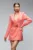 Rochie eleganta tip sacou de culoare somon accesorizata cu centura detasabila