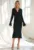 Rochie eleganta tricotata – neagra – viscoza – volane pe maneci –