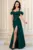 Rochie eleganta verde Christa cu bust brodat si volane