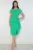 Rochie eleganta verde cu slit pe picior si volan la taie