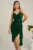 Rochie eleganta verde din lurex cu fronseuri