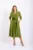 Rochie eleganta verde fistic cu croi in clos si detaliu la talie