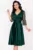 Rochie eleganta verde midi Britney in clos cu maneci din tulle