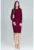 Rochie eleganta visiniu – maneci lungi – decolteu – poliester