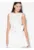 Rochie evazata – cu bretele largi – funda laterala – alb – poliester 100% –