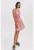 Rochie evazata cu decolteu in V si imprimeu geometric