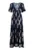 Rochie evazata cu decolteu in V si model floral