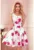 Rochie evazata cu decolteu in forma de inima – 2XL – Alb/Roz