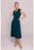 Rochie evazata cu guler – Verde –
