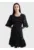 Rochie evazata cu imprimeu floral Bryana – Negru