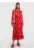 Rochie evazata cu imprimeu floral Malini – Rosu