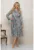 Rochie evazata de jerseu cu model floral