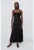 Rochie evazata din amestec de in cu slit lateral