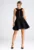 Rochie evazata – fara umeri – neagra – din poliester