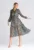 Rochie evazata – guler gri – floral – poliester