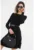 Rochie evazata striata din tricot