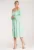Rochie evazata – verde – cu volane – poliester –