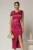 Rochie fucsia midi de ocazie din tafta cu croi petrecut