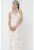 Rochie-furou maxi din satin cu detalii de dantela