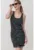 Rochie in dungi cu fenta scurta cu nasturi Vela