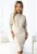 Rochie in dungi cu mansete elastice – XS – Bej