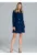 Rochie jacheta  albastru bleumarin – cu maneci lungi – captusita – buzunare frontale – viscoza – poliester