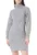 Rochie lejera – gri – acril-poliester – guler inalt – maneci lungi –