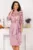 Rochie lila de soacra Danna cu flori de catifea si peplum