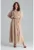 Rochie lunga L055 – eleganta – cu talie elastica – bej – poliester 100%