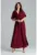 Rochie lunga L055 – eleganta – cu talie elastica – burgundy – poliester 80%