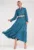 Rochie lunga casual  cu volane – albastra – material usor –