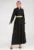 Rochie lunga casual  cu volane – neagra – cu curea –