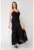 Rochie lunga cu nasturi si broderie Black 16351