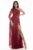 Rochie lunga de ocazie din voal cu partea superioara lucrata manual din broderie cu flori 3D