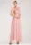 Rochie lunga de seara – roz – material usor – poliester –
