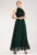 Rochie lunga de seara – verde – poliester –