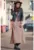 Rochie lunga din bumbac cu slit lateral