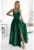 Rochie lunga din satin cu crapatura pe picior –