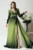 Rochie lunga eleganta din lycra verde in degradee cu strasuri in talie