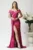 Rochie lunga eleganta din satin fucsia cu froseu pe talie si volan pe fusta