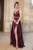Rochie lunga eleganta din tafta bordo Camila