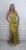 Rochie lunga eleganta din tafta fistic cu broderie pretioasa in partea superioara