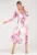Rochie lunga – florala – alba – plisata – poliester –
