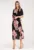Rochie lunga – florala – neagra – plisata – poliester –