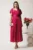 Rochie lunga fucsia in clos din voal cu floare la bust- Moze