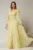 Rochie lunga galbena de seara din tull cu corset cu strassuri aplicate