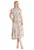 Rochie lunga imprimeu floral – bej – guler ridicat – viscoza/nylon –