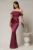 Rochie lunga magenta de ocazie din lycra cu croi mulat
