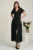 Rochie lunga neagra din voal in clos cu glitter- Moze