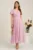 Rochie lunga roz din voal in clos cu glitter- Moze